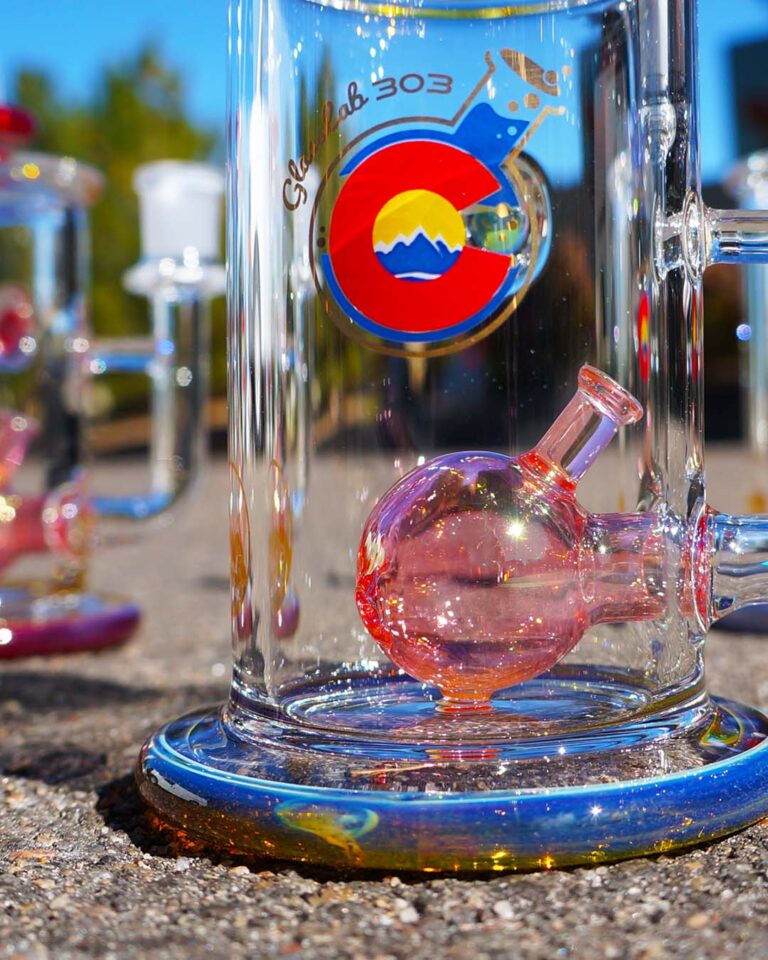 3d logo perc silver gold fumed perc water pipe pipedup co