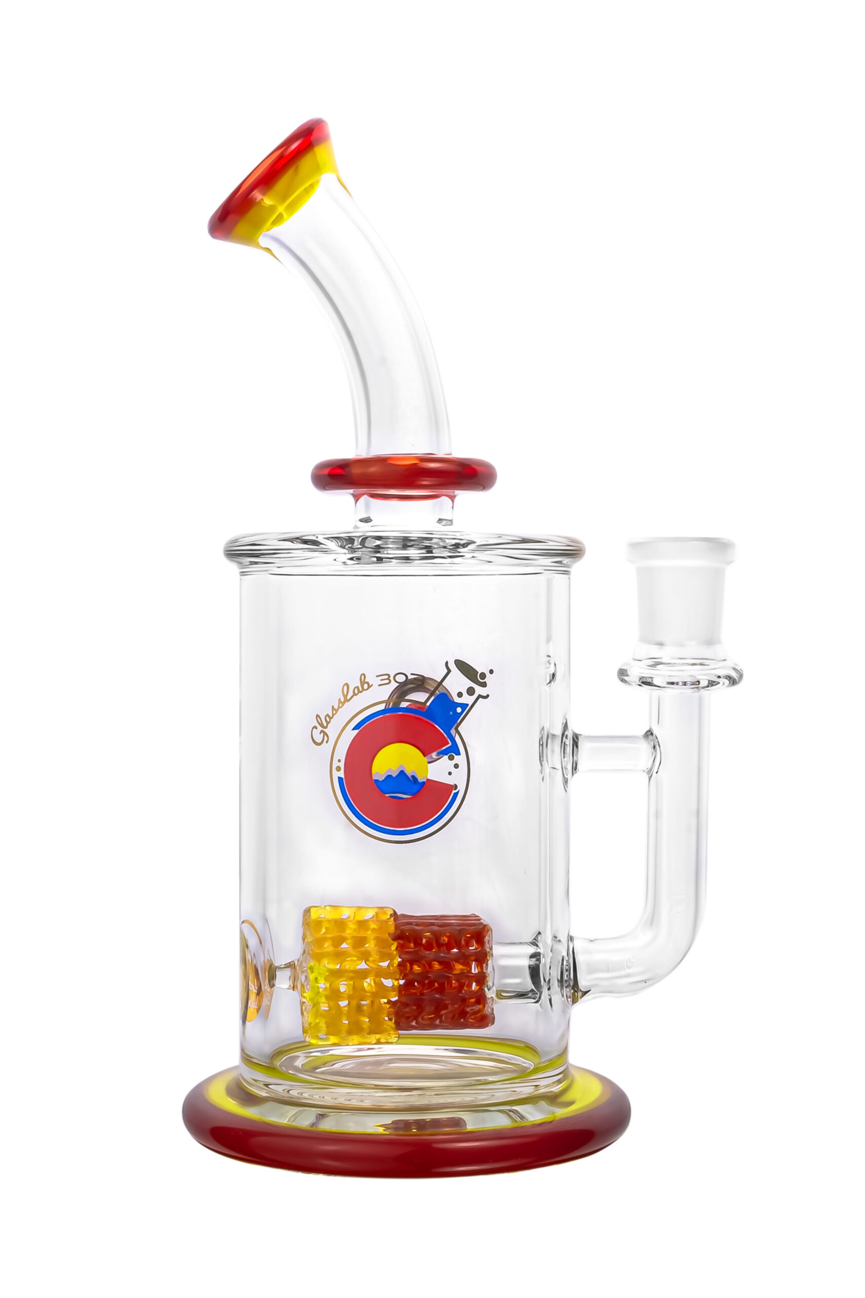 colored double rectangle lace perc bong pipedup co